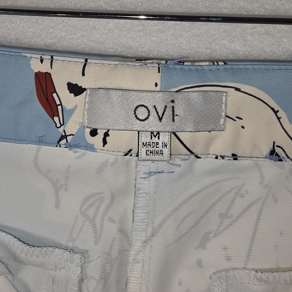 OVI Light Blue Illustrated Ballerina Print Pants – Size M - Picture 11 of 13